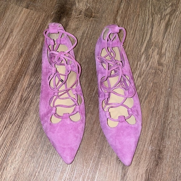Coach Pointed Toe Flats with Lace Up size - 7.5B - Picture 1 of 5